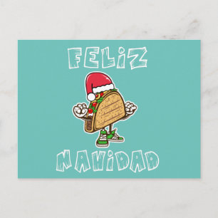 Postal Feliz Navidad Navidades mexicanos en Santa Taco
