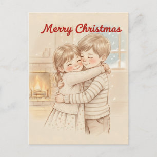 POSTAL FELIZ NAVIDAD NIÑOS ADORABLES JUNTOS IMAGEN