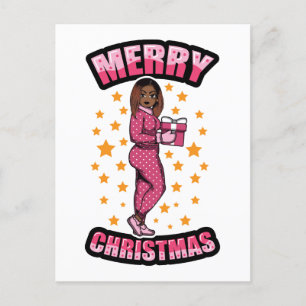 Postal Feliz Navidad Pajama Melanin X-mas Sweater Sista