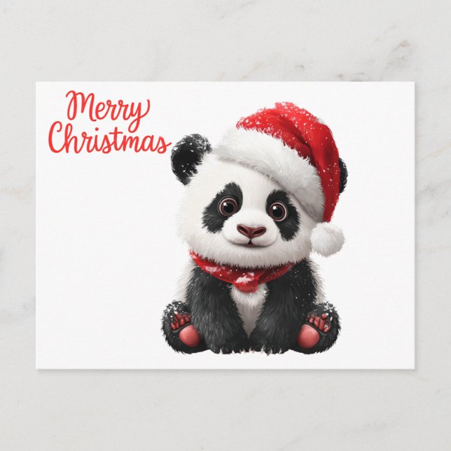 Postal Feliz Navidad Panda (Anverso)