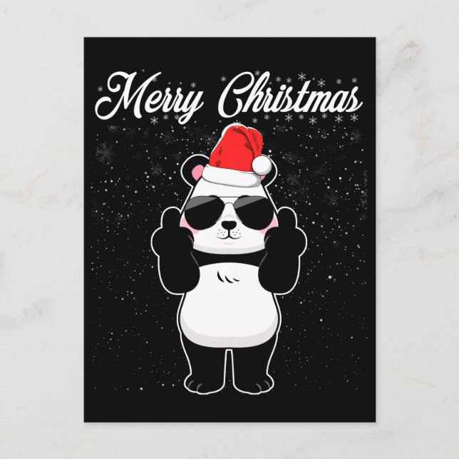 Postal Feliz Navidad Panda Dedo Medio Dedo Ruido Navidad  (Anverso)