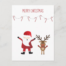 Postal Feliz Navidad Papá Noel Reno