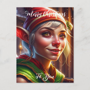 Postal Feliz Navidad para ti Elfo lindo