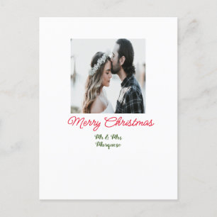 Postal Feliz Navidad pareja foto añadir nombre feliz navi
