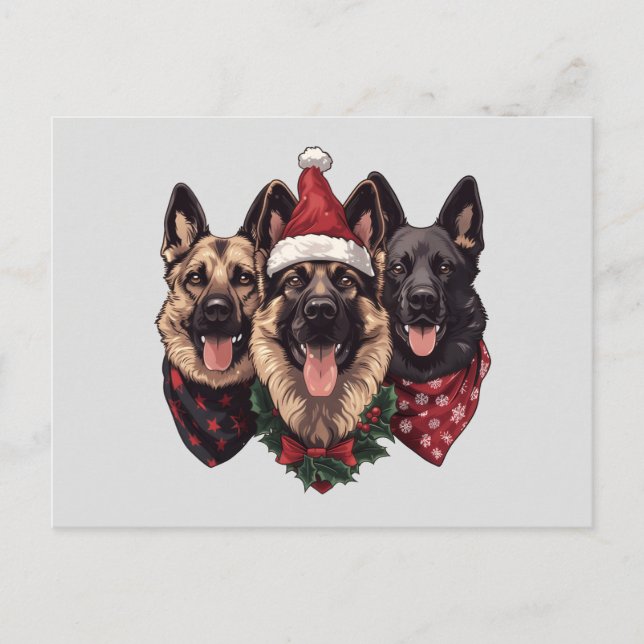 Postal Feliz Navidad Pastor Alemán de Pastores (Anverso)