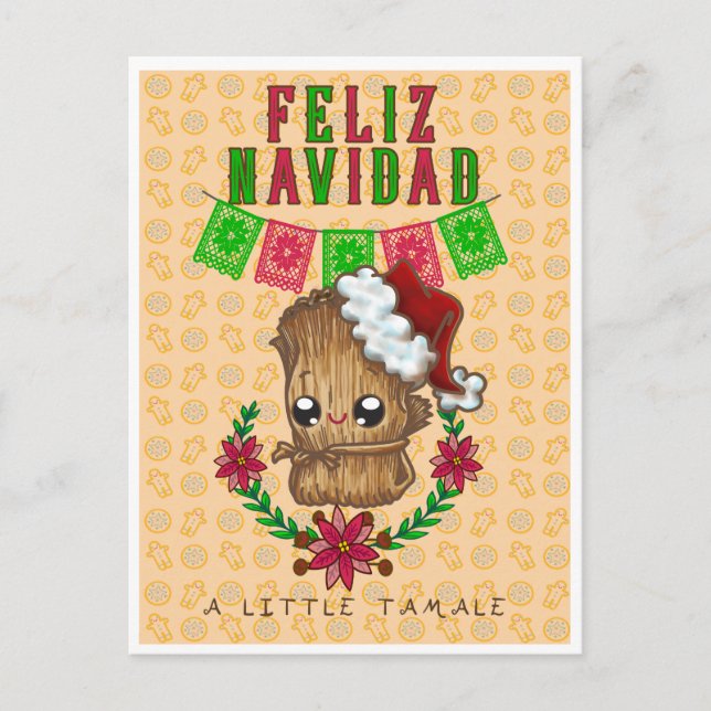 Postal Feliz Navidad - Pequeño tamale (amarillo) (Anverso)