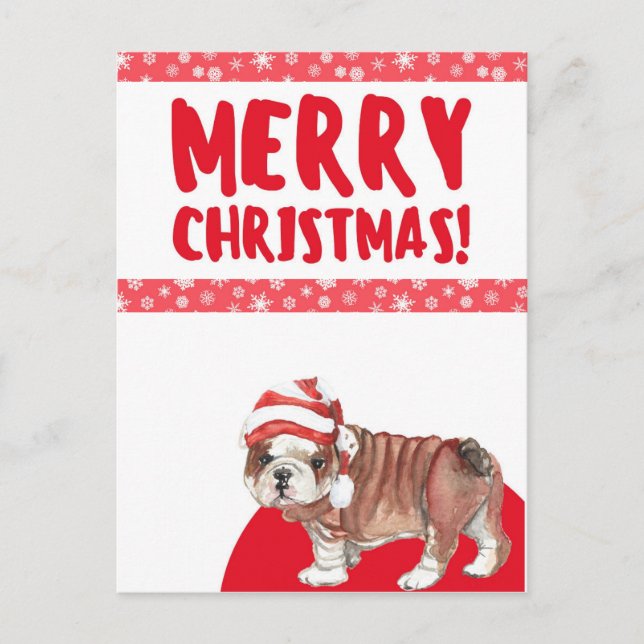 Postal Feliz Navidad Perro Cute (Anverso)