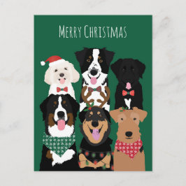Postal Feliz Navidad Perros Cute