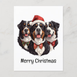 Postal Feliz Navidad Perros de Montaña Berneses