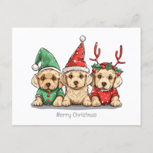 Postal Feliz Navidad Perros recuperadores de labrador ama