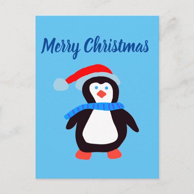 Postal Feliz Navidad Pingüino (Anverso)