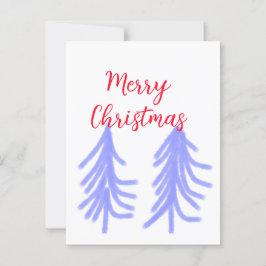 Postal Feliz Navidad pino pino púrpura rojo púrpura y agu