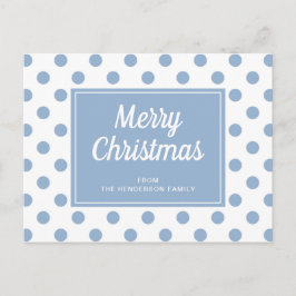 Postal Feliz Navidad Polka azul turbio