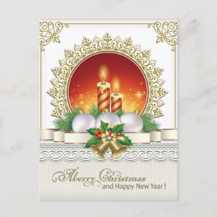 Postal Feliz Navidad Próspero Año Nuevo Adorno de Navidad