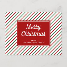Feliz Navidad Rayas Blancas Rojas