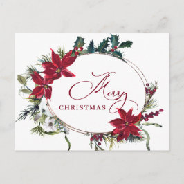 Postal Feliz Navidad Red Poinsettia Corporate Greby