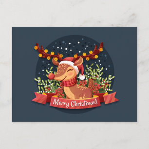 Postal Feliz Navidad Rudolph