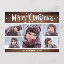 Postal Feliz Navidad Rustic 5 Fotos Saludo feriado