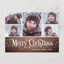 Feliz Navidad Rustic 5 Fotos Saludo feriado