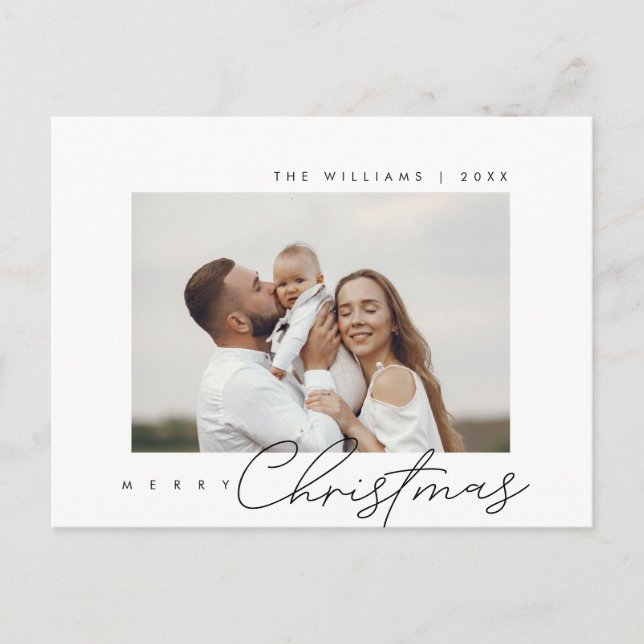 Postal Feliz Navidad, Saludo de Temporada, Foto Familiar (Anverso)