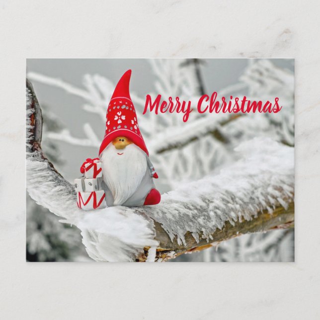 Postal Feliz Navidad Santa Claus Gnome Festividades (Anverso)