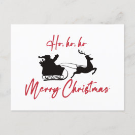 Postal Feliz Navidad Santa Sleigh Y Renos