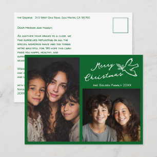Postal FELIZ NAVIDAD Sencillo PERSONALIZADO Dove 2 FOTO F