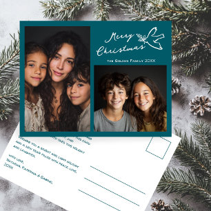 Postal FELIZ NAVIDAD Sencillo PERSONALIZADO Dove 2 FOTO F
