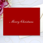 Postal Feliz Navidad Sencillo texto de guión elegante<br><div class="desc">Personalizar el texto y crea fácilmente tu postal de Navidades personalizada. Puede TRANSFERIR este DISEÑO a otros productos de Zazzle y ajustarlo para que se ajuste a la mayoría de los artículos de Zazzle. Los diseños de Standard Studio se realizan en gráficos vectoriales de alta resolución para una impresión profesional....</div>