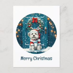 Postal Feliz Navidad Shih Tzu Dogs