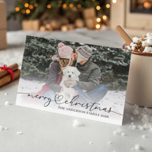 Postal Feliz Navidad Simple 1 Foto Familia Fiesta