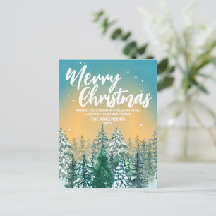 Postal Feliz navidad Simple Moderno guión vacaciones blan