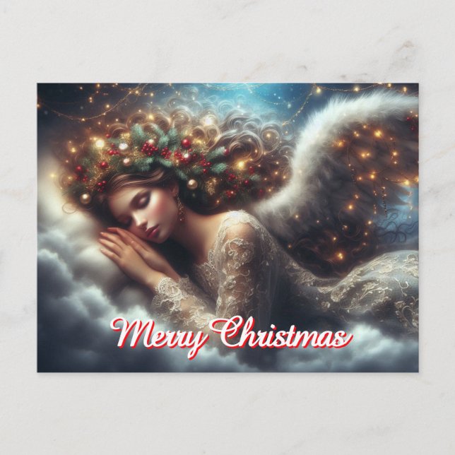 Postal Feliz Navidad Sleeping Angel (Anverso)