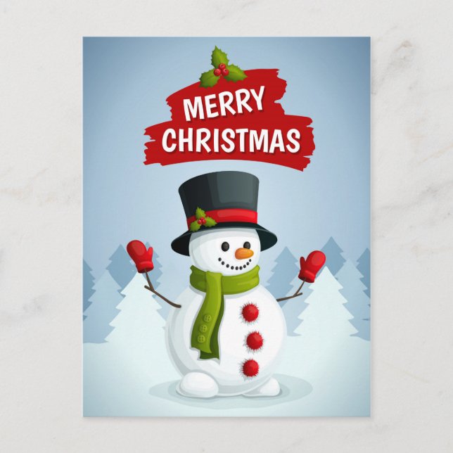 Postal Feliz Navidad Snowman (Anverso)