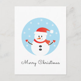 Postal Feliz Navidad Snowman Snowflakes
