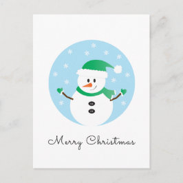 Postal Feliz Navidad Snowman Snowflakes