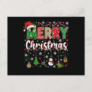 Postal Feliz Navidad Sombrero Rojo de Santa Reno Santa Co