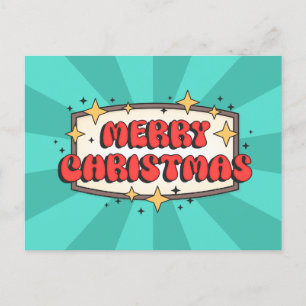 Postal Feliz navidad texto groovy, feliz personalizado re