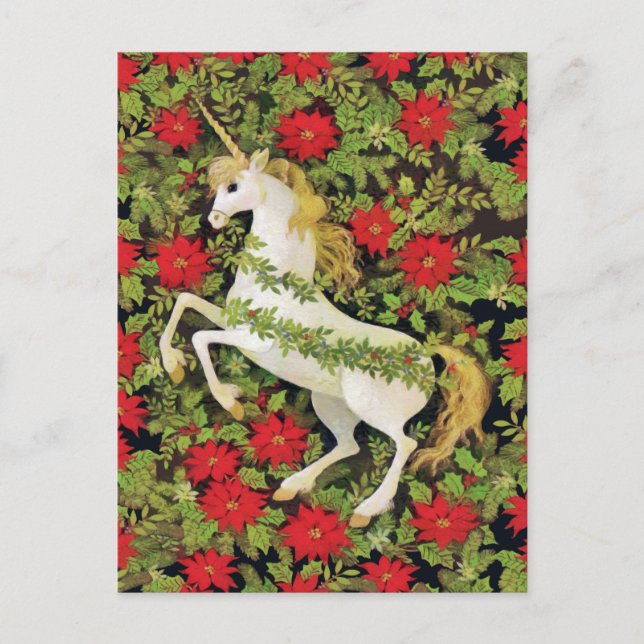 Postal Feliz Navidad Unicornio (Anverso)