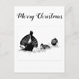 Postal Feliz Navidad urogallos Cazadores