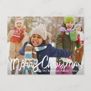 Postal FELIZ NAVIDAD vacaciones de script de pincel bla