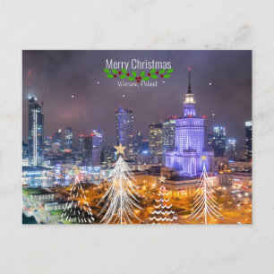 Postal Feliz Navidad, Varsovia, Polonia,