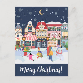 Postal Feliz Navidad Whimsy Wintown personalizado
