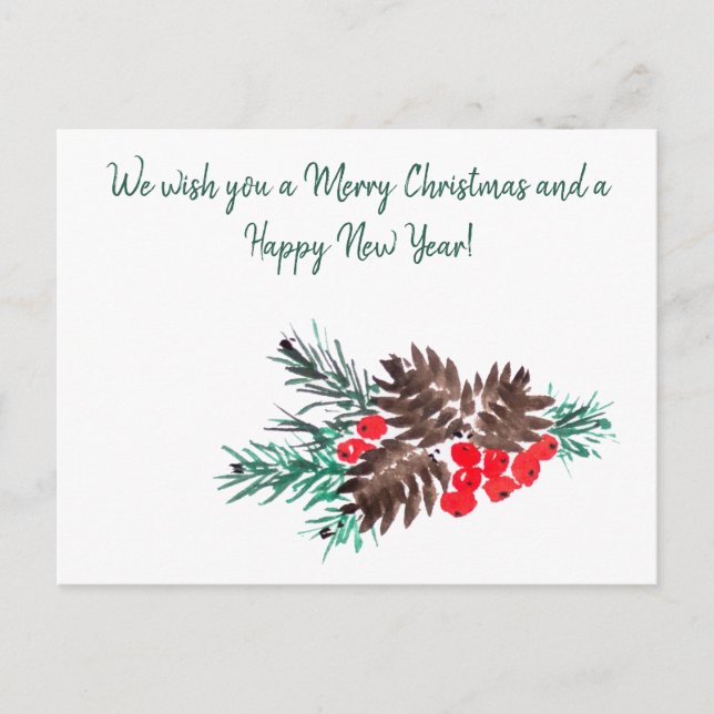 Postal Feliz Navidad y Año Nuevo 2 personalizado (Anverso)