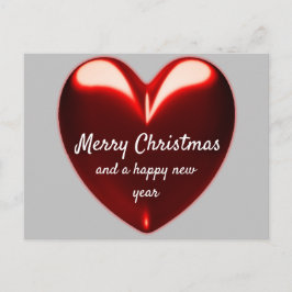 Postal Feliz Navidad y corazón de amor