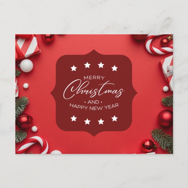 Postal Feliz Navidad y Feliz Año Nuevo (Anverso)