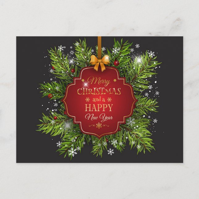 Postal Feliz Navidad y Feliz Año Nuevo (Anverso)