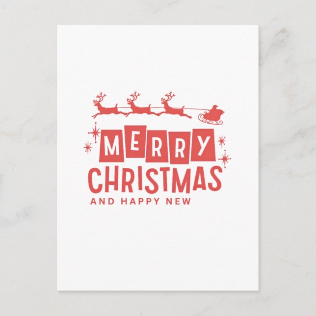 Postal Feliz Navidad y feliz año nuevo (Anverso)