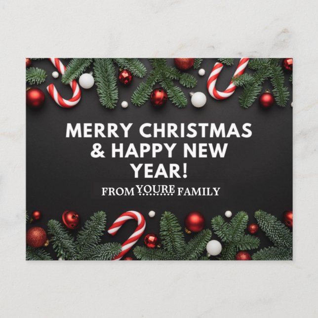 Postal Feliz Navidad y Feliz Año Nuevo (Anverso)