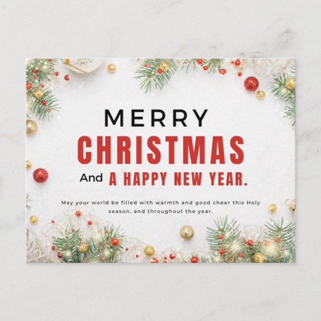 Postal Feliz Navidad y Feliz Año Nuevo (Anverso)